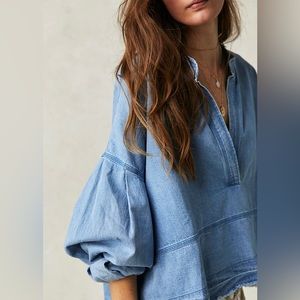 FREE PEOPLE Jude Denim Pullover